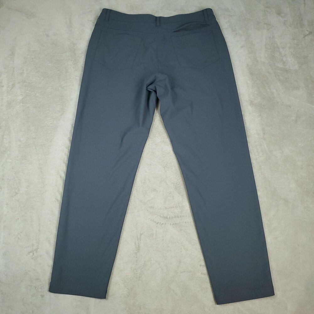 Fabletics Pants Mens 34x30 Gray Slim Fit Stretch Tapered Khaki Zip Pocket Casual - Picture 11 of 13